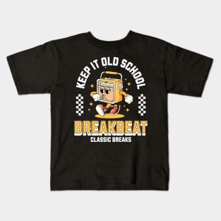 BREAKBEAT  - Keep It Old School Mascot (mustard) Kids T-Shirt